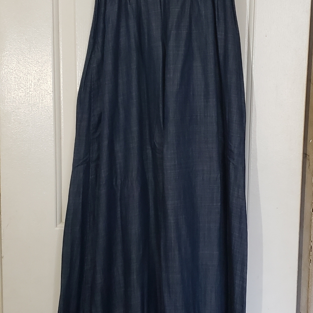 Denim Halter Maxi Dress